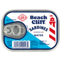 Beach Cliff Sardines, Served in Water - 3.75 Ounce 