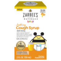 Zarbee's Cough Syrup, Soothing, Natural Peach & Honey Flavor, Baby - 2 Fluid ounce