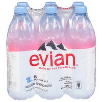 Evian Spring Water, Natural - 6 Each 