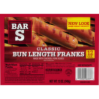 Bar S Franks, Classic, Bun Length - 12 Ounce 