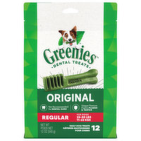 Greenies Dental Treats, Original, Regular, For Dogs 25-50 Pounds - 12 Each