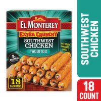 El Monterey Taquitos, Southwest Chicken, Extra Crunchy - 18 Each 