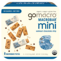 GoMacro MacroBars, Oatmeal Chocolate Chip, Mini - 8 Each 