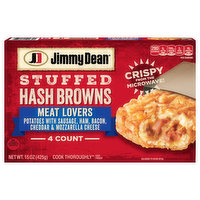 Jimmy Dean Hash Browns, Stuffed, Meat Lovers - 4 Each 