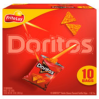 Doritos Tortilla Chips, Nacho Cheese Flavored - 10 Each 