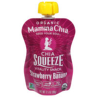 Mamma Chia Vitality Snack, Organic, Strawberry Banana - 3.5 Ounce 