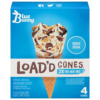 Blue Bunny Frozen Dairy Dessert, Cookie Dough - 4 Each