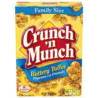 Crunch 'n Munch Popcorn, Buttery Toffee, Family Size - 10 Ounce 