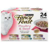 Fancy Feast Cat Food, Gourmet, Poultry & Beef, Grilled Collection - 24 Each 