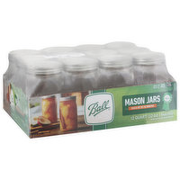 Ball Mason Jars, Wide Mouth, 12 Quart - 12 Each 