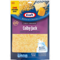 Kraft Cheese, Natural, Colby Jack, Finely Shredded, One Pound Bag - 16 Ounce 