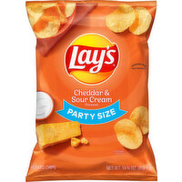 Lay's Potato Chips, Cheddar & Sour Cream Flavored, Party Size - 14.75 Ounce 