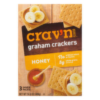 Crav'n Flavor Graham Crackers, Honey, 3 Packs - 3 Each 