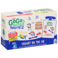 GoGo Squeez Yogurt On the Go, Low Fat, Strawberry/Banana, Variety Pack, 10 Pack - 10 Each 