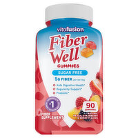 Vitafusion Fiber Supplement, Sugar Free, Peach/Strawberry/Berry Flavors, Gummies