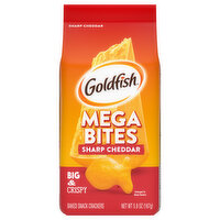 Goldfish Baked Snack Crackers, Sharp Cheddar, Mega Bites - 5.9 Ounce 