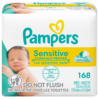 Pampers Wipes, Sensitive - 168 Each 