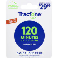 TracFone Basic Phone Card, 120 Minutes, 90 Day Plan, $29.99 - 1 Each 