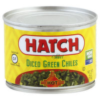 Hatch Green Chiles, Hot, Dice - 4 Ounce 