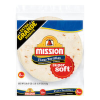 Mission Flour Tortillas, Extra Grande, Burrito, Super Soft - 8 Each 