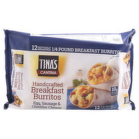 Tina's Breakfast Burrito, Handcrafted, Egg, Sausage & Cheddar Cheese - 12 Each