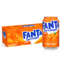 Fanta  Orange Zero Sugar Soda Fruit Flavored Soft Drink - 12 Each 