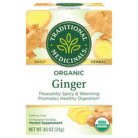 Traditional Medicinals Herbal Supplement, Organic, Ginger, Tea Bags - 16 Each 