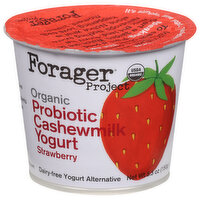 Forager Project Cashewmilk Yogurt, Dairy-Free, Organic, Strawberry, Probiotic