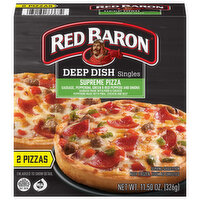 Red Baron Pizza, Supreme, Deep Dish Singles - 2 Each 