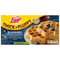 Eggo Waffles, Blueberry, Thick & Fluffy, Belgian Style - 6 Each
