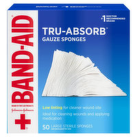 Band-Aid Gauze Sponges, Sterile, Large - 50 Each 