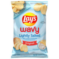 Lay's Potato Chips, Lightly Salted, Original, Wavy - 7.5 Ounce 