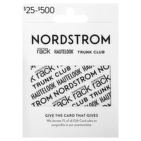 Nordstrom Gift Card, $25-$500 - 1 Each 