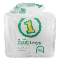 Super 1 Foods Carry-Out 3-Compartment Foam Trays - 85 Each
