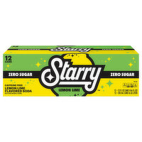 Starry Zero Sugar Lemon Lime Soda, Caffeine Free - 12 Each 