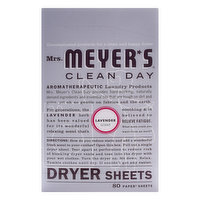 Mrs Meyers Dryer Sheets, Lavender Scent - 80 Each