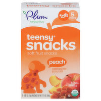 Plum Fruit Snacks, Soft, Peach, Tots, 5 Pack