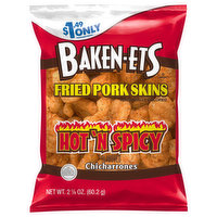 Baken-Ets Fried Pork Skins, Hot 'N Spicy Flavored, Chicharrones