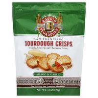 Boudin Sourdough Crisps, Sourdough, San Francisco, Asiago & Garlic - 6 Ounce