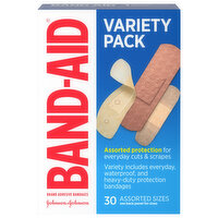 Band-Aid Adhesive Bandages, Variety Pack - 30 Each 