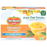 Del Monte Fruit Cup Snacks, Mandarin Oranges, Family Pack