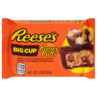 REESE'S BIG CUP with REESE'S PUFFS Milk Chocolate Peanut Butter Cups Candy,  34g