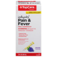 TopCare Pain & Fever, Oral Suspension, Infants', 160 mg, Grape Flavor - 2 Fluid ounce