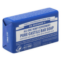 Dr Bronners Bar Soap, Pure-Castile, All-One Hemp, Peppermint - 5 Ounce