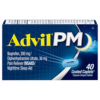 Advil PM Pain Reliever/Nighttime Sleep-Aid, Coated Caplets - 40 Each 