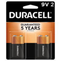 Duracell Batteries, Alkaline, 9V, 2 Pack