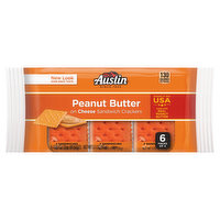 Austin Cheese Sandwich Crackers, Peanut Butter, 6 Pack - 6 Each