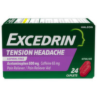 Excedrin Pain Reliever/Pain Reliever Aid, Tension Headache, 500 mg, Caplets