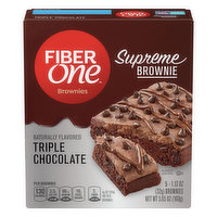 Fiber One Supreme Brownie, Triple Chocolate - 5 Each 