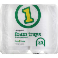 Super 1 Foods Carry-Out 3-Compartment Foam Trays